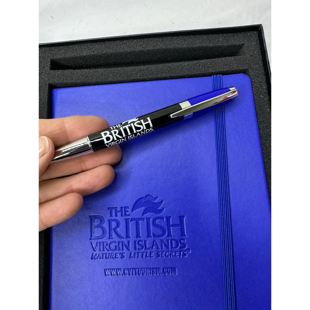 New British Virgin Island Notebook Pen Set Journal Natures Little Secret Blue